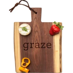 Live Edge Walnut Single Handle Charcuterie Board | Graze | 9" x 6"-Maple Best