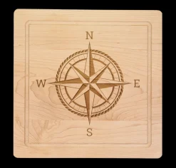 Maple Square Board | Compass Rose | 12 x 12"-MLAH OLD Fashion