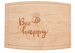 Wood Arched Artisan Board | Bee Happy | 12 x 9"-Maple Sale