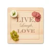 Wood Cheeseboard | Live, Laugh, Love | 12 x 12"-Maple Fashion