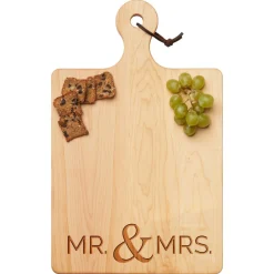 Wood Cutting & Cheeseboard | Mr. & Mrs. | 16 x 10"-Maple Fashion
