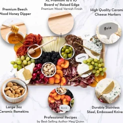 Meg Quinn Charcuterie Board & Accessories Kit-Maple Hot