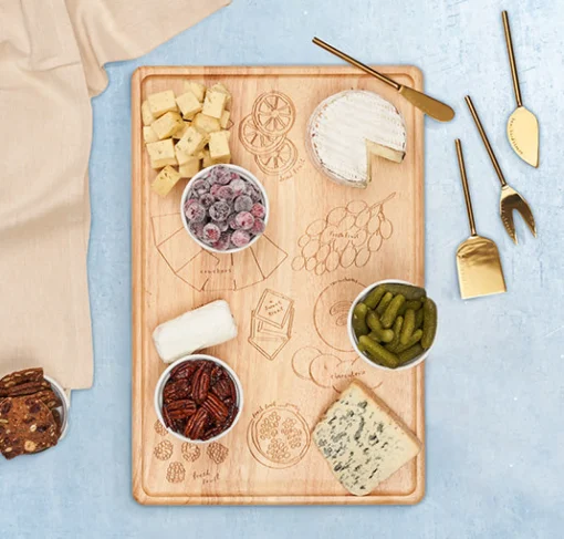 Meg Quinn Charcuterie Map Board | Rectangle | 18" x 12"-Maple Fashion