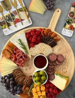 Meg Quinn Charcuterie Map Board | Round w/ Handle | 22" x 17"-Sophistiplate Outlet
