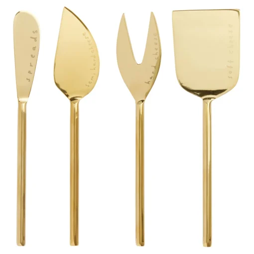 Meg Quinn Gold Stainless Steel Cheese Knives - 4ct-Maple Clearance