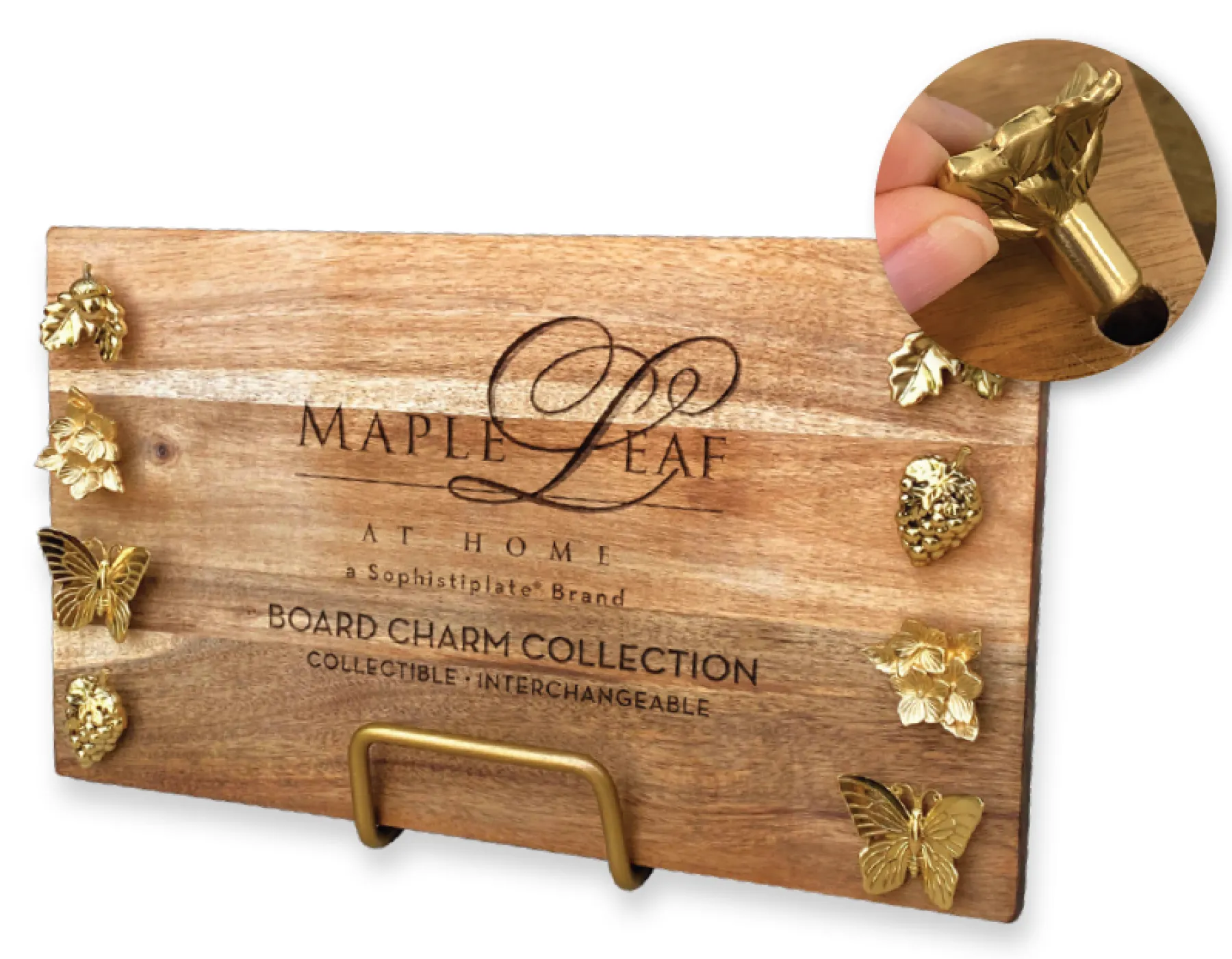 Metal Board Display Stand - Matte Gold-Maple Hot