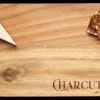 Modern Acacia Rectangle w/ Half Circle Gold Handles | Parisian Charcuterie | 14 x 8"-Maple Sale