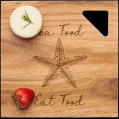 Modern Geo Square | Sea Food Eat Food | 12 x 12"-Maple Hot