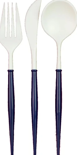 Navy Bella Assorted Plastic Cutlery/24pc, Service for 8-Sophistiplate Hot