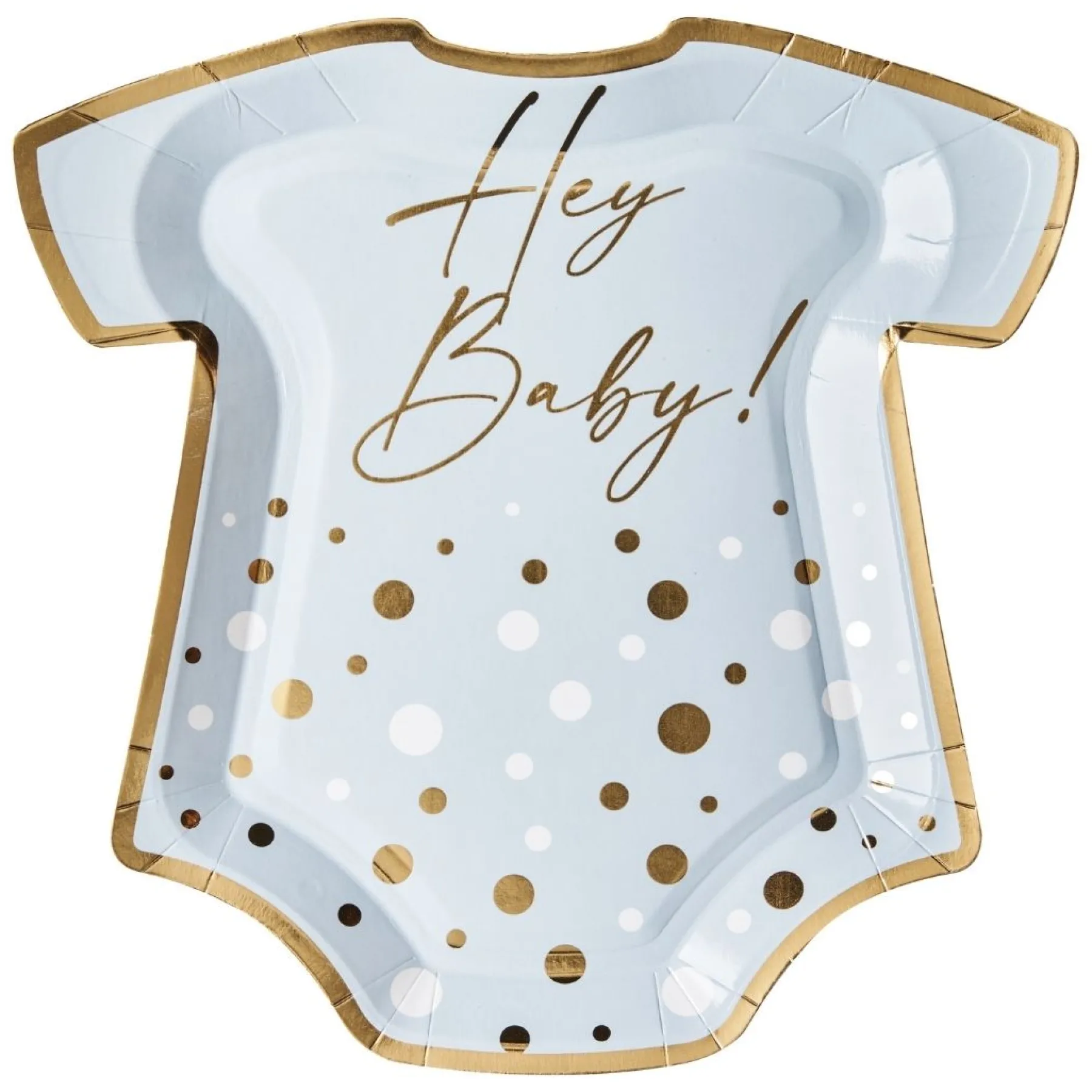 Onesie Die Cut Salad Plate Hey Baby Blue - 8pkg-Sugarplum Fashion