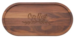 Oval Walnut Wood Artisan Board | Our Nest | 20 x 9"-Maple Fashion