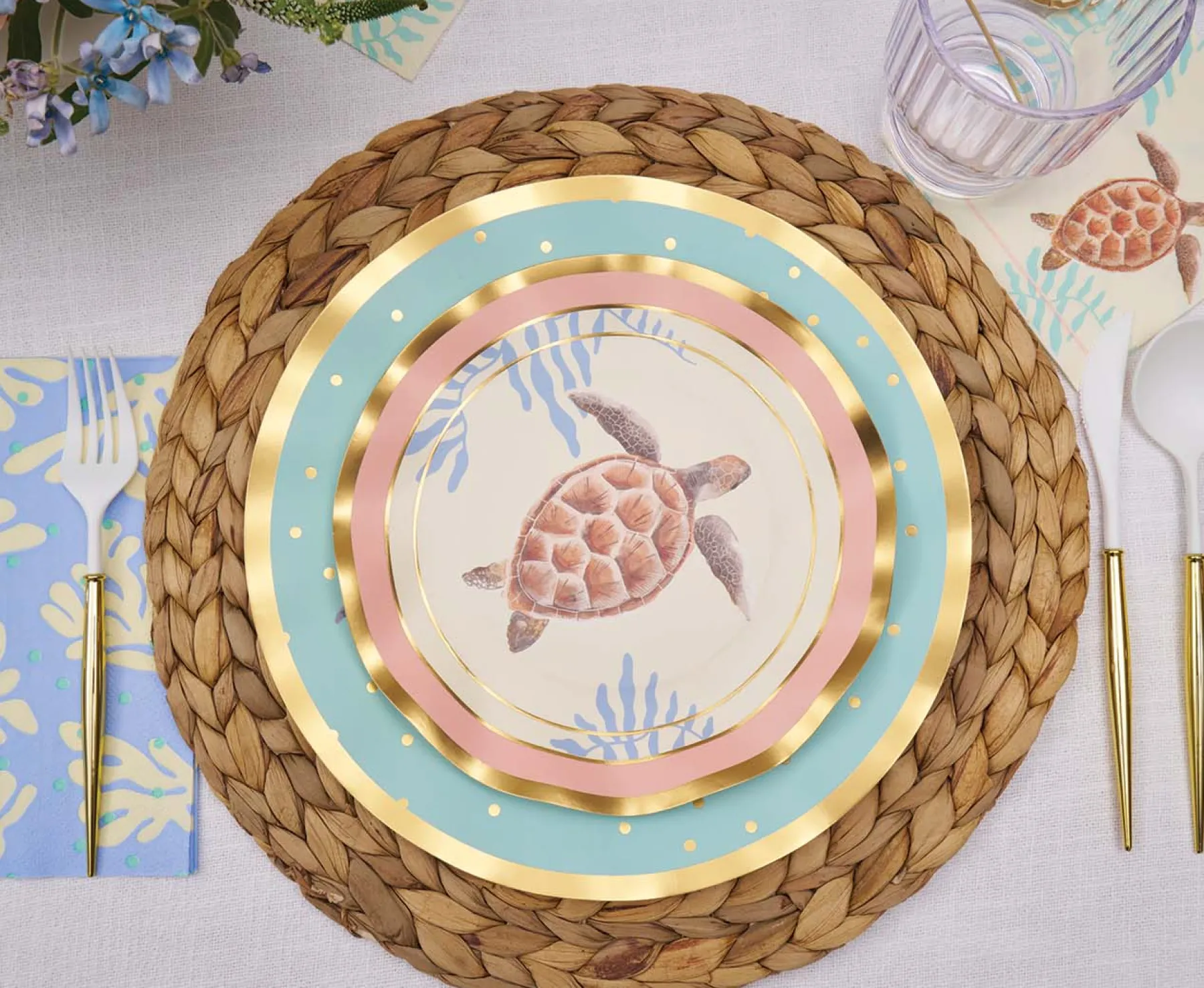 Pastel Sea Cocktail Napkins/20pk-Sophistiplate Discount