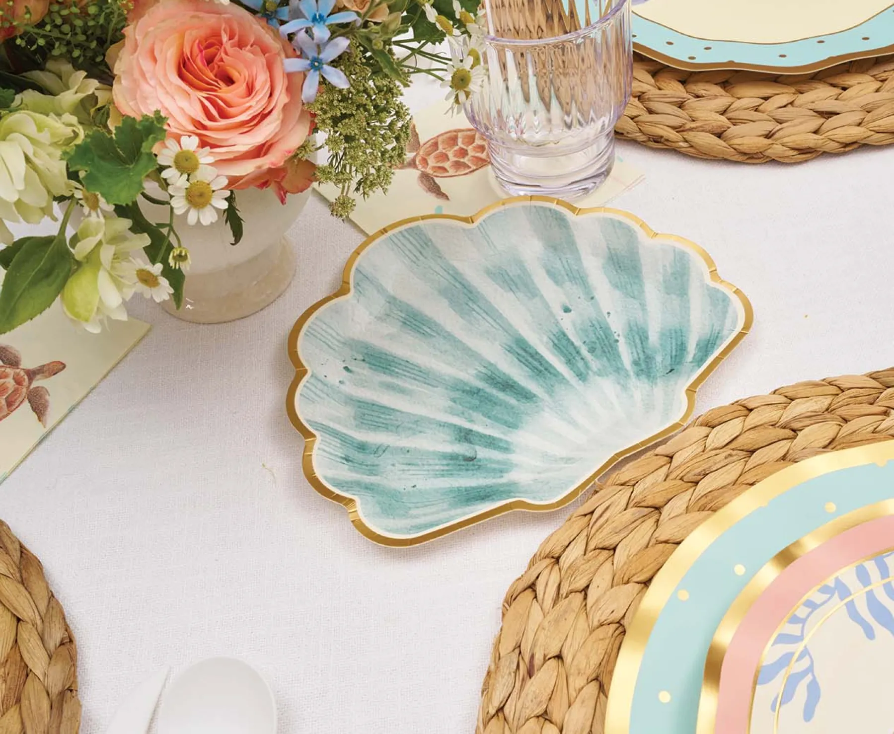 Pastel Sea Die Cut Shell Salad Plates/8pk-Sophistiplate Fashion