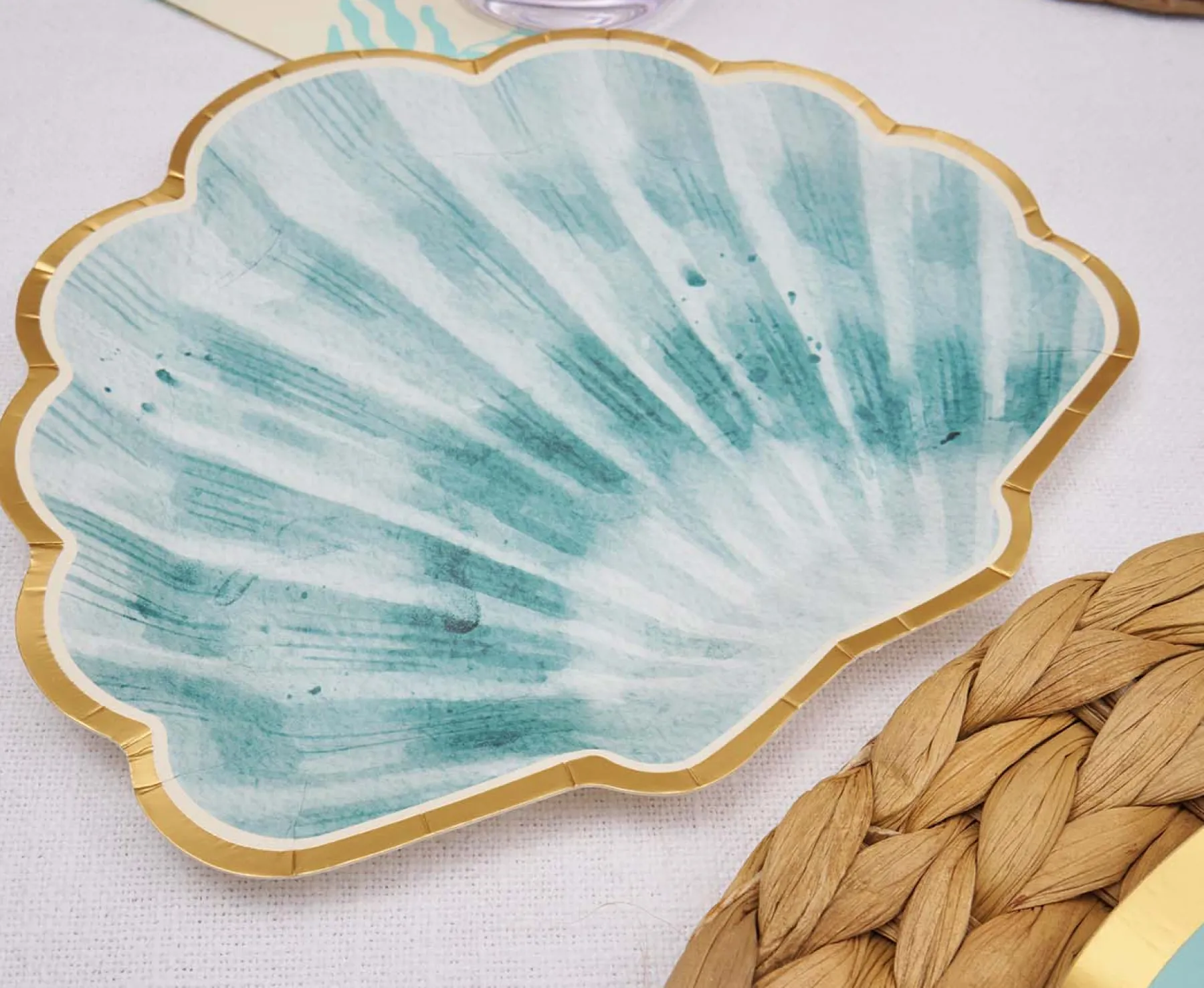 Pastel Sea Die Cut Shell Salad Plates/8pk-Sophistiplate Fashion