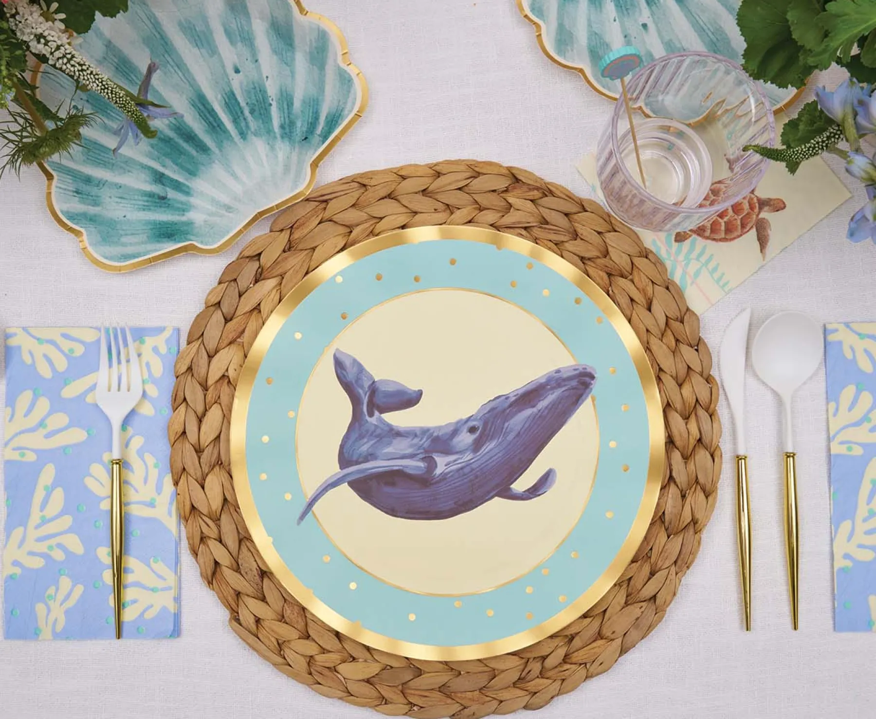 Pastel Sea Die Cut Shell Salad Plates/8pk-Sophistiplate Fashion