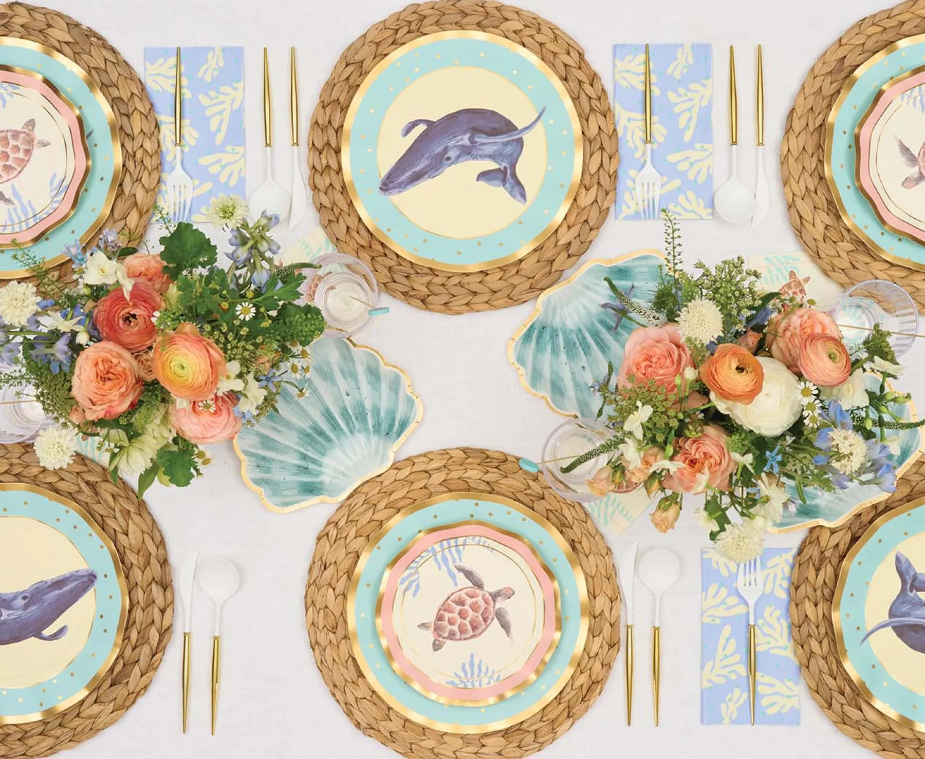 Pastel Sea Dinner Plates/8pk-Sophistiplate Clearance