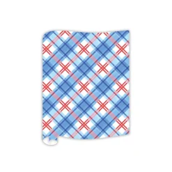 Patriotic Plaid Table Runner - 20" x 12'-Rosanne Beck Fashion