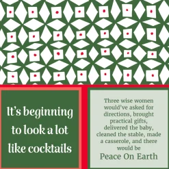 Peace on Earth CHRISTMAS Napkin-Drinks On Me Coasters Hot