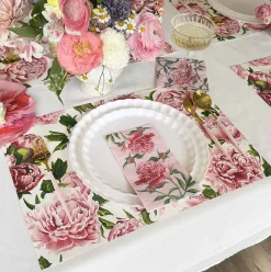 Peonies in Bloom Placemat - Pad of 18 Sheets-Hester u0026 Cook Clearance