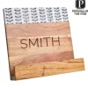 Personalized Acacia Cookbook Holder | Black and White Enamel | 11 X 11"-Maple Fashion