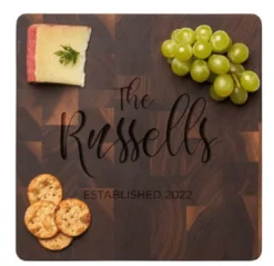 Personalized Black Walnut Butcher Block Slim Cutting Board - 12x12"-Maple Sale