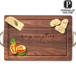 Personalized Black Walnut Wood Cutting + Cheeseboard 18 x 12"-Maple Outlet