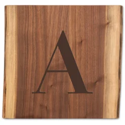 Personalized Black Walnut Live Edge Board | Initial | 12 x 12"-Maple Online