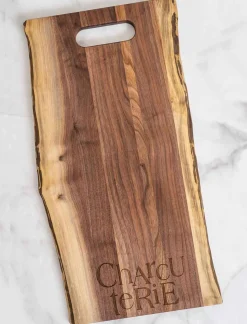 Personalized Live Edge Walnut Single Handle Charcuterie Board - 24" x 12"-Maple Hot