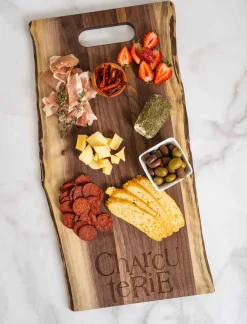 Personalized Live Edge Walnut Single Handle Charcuterie Board - 24" x 12"-Maple Hot