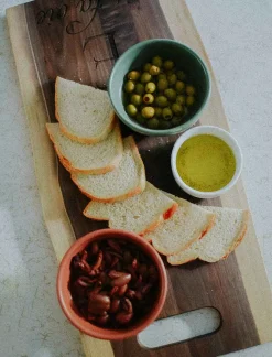 Personalized Live Edge Walnut Single Handle Charcuterie Board - 24" x 12"-Maple Hot