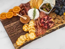 Personalized Live Edge Walnut Single Handle Charcuterie Board - 24" x 12"-Maple Hot