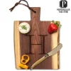 Personalized Live Edge Walnut Single Handle Charcuterie Board | Initial | 9" x 6"-Maple Clearance