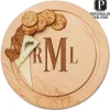 Personalized Wood Cutting + Cheeseboard Round 12" x 12"-Maple New