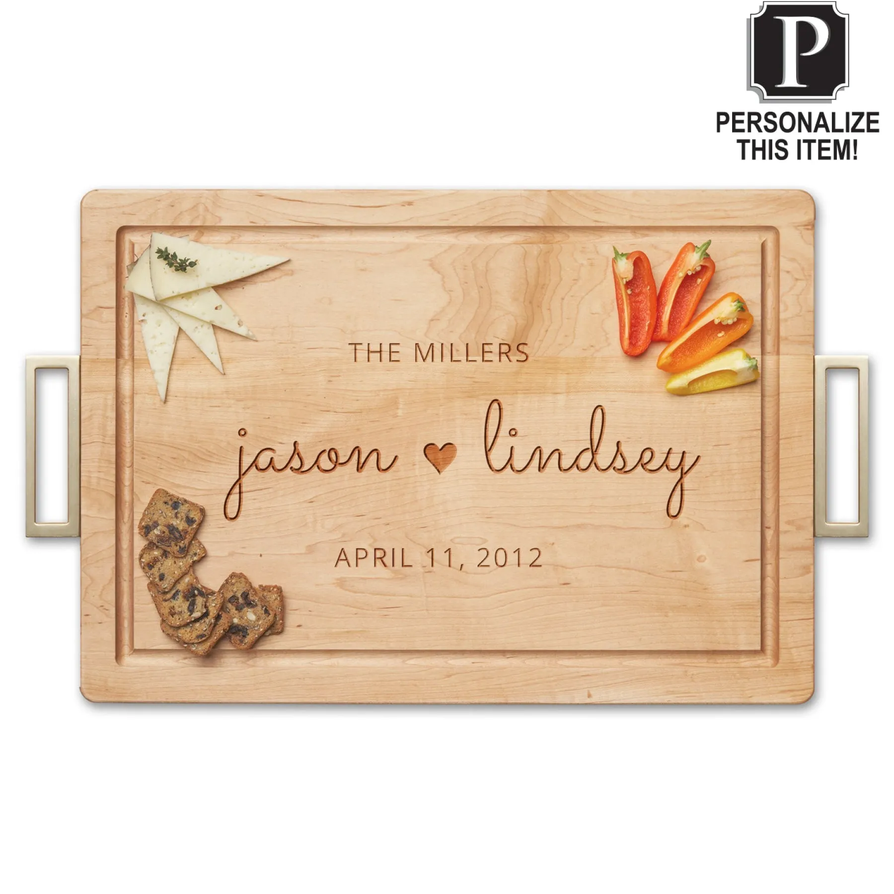 Personalized Wood Cutting + Cheeseboard 20 x 14"-Maple Clearance