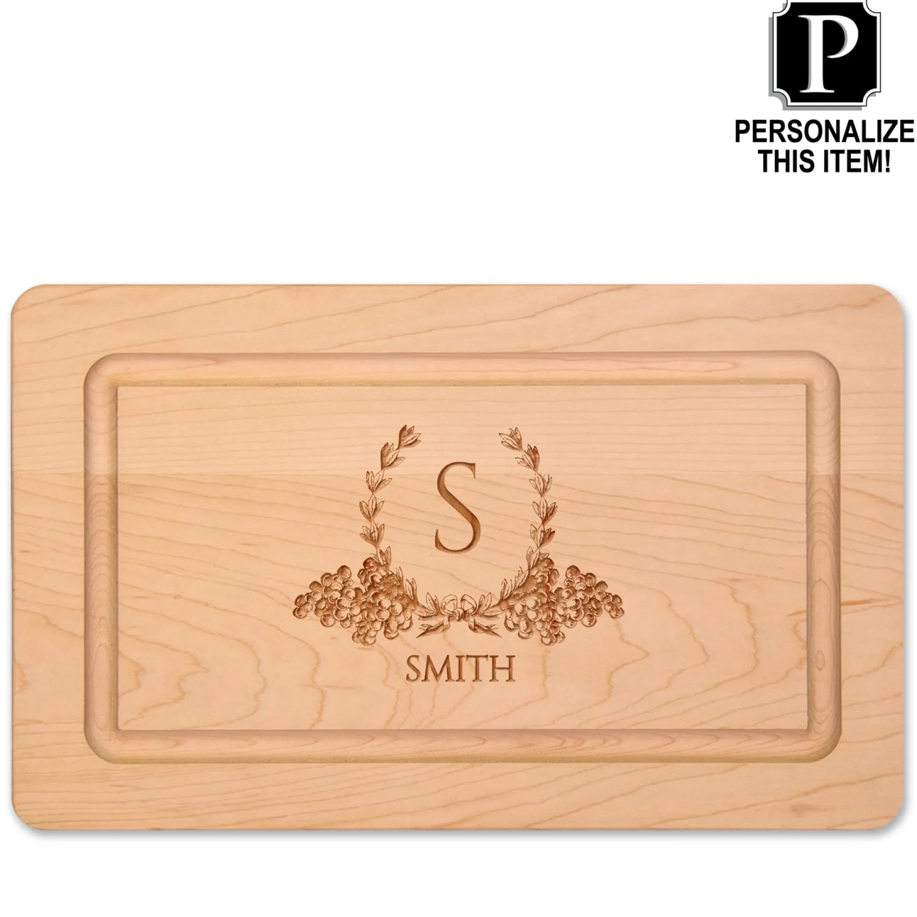 Personalized Wood Cutting + Cheeseboard 13 x 8"-Maple Discount