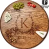Personalized Oak Wood Round Lazy Susan | Espresso | Various Sizes-Maple Fashion