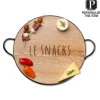 Personalized Oak Wood Round Tray-Maple Hot