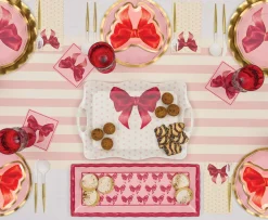 Pink Bows Assorted Die Cut Salad Plates/8pk-Sophistiplate Hot