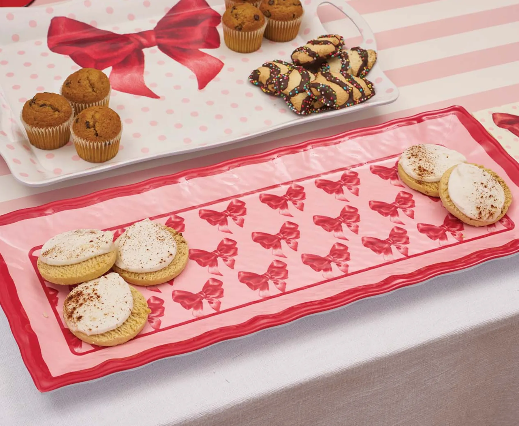 Pink Bows Melamine Serving Platter-Sophistiplate Sale