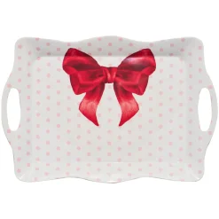 Pink Bows Melamine Serving Tray-Sophistiplate Clearance