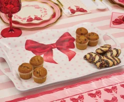 Pink Bows Melamine Serving Tray-Sophistiplate Clearance
