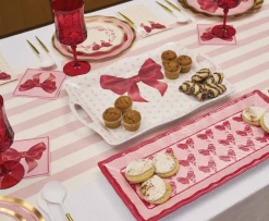 Pink Bows Melamine Serving Tray-Sophistiplate Clearance