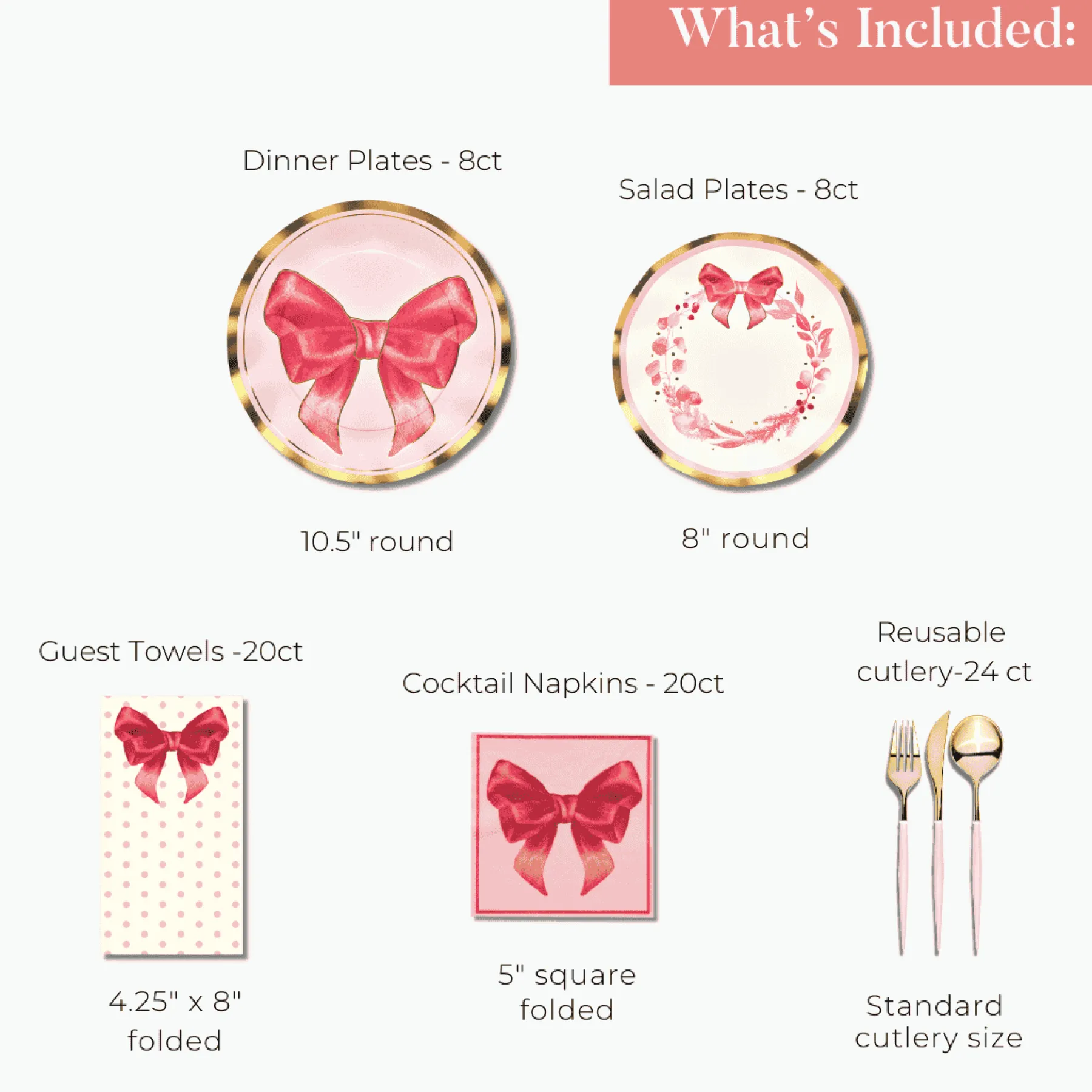 Pink Bows Table Setting-Sophistiplate Clearance