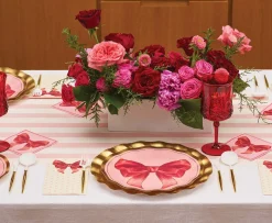 Pink Bows Wavy Dinner Plate/8pk-Sophistiplate Hot