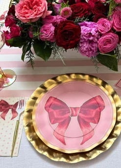 Pink Bows Wavy Dinner Plate/8pk-Sophistiplate Hot