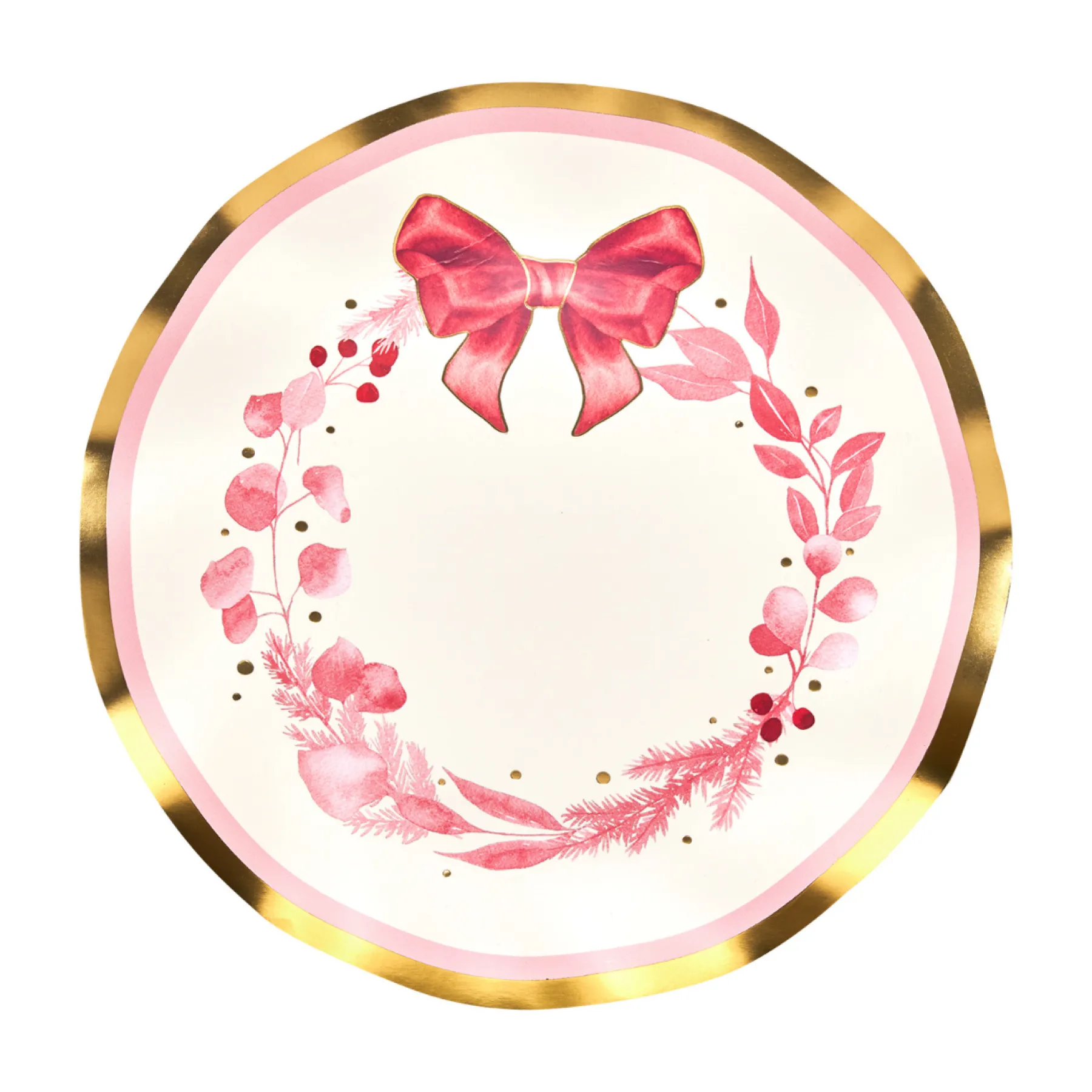 Pink Bows Wavy Salad Plate/8pk-Sophistiplate Clearance
