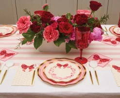 Pink Bows Wavy Salad Plate/8pk-Sophistiplate Clearance