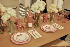 Pink Bows Wavy Salad Plate/8pk-Sophistiplate Clearance