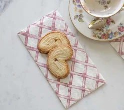 Pink Lattice Guest Napkin - pack of 16-Hester u0026 Cook Online