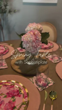 Pink Peonies Table Setting-Sophistiplate Sale